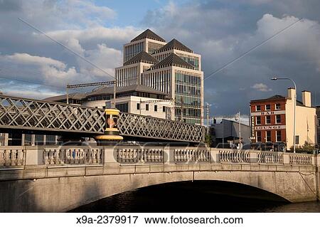 Lattice Girder Railway Bridge and River Liffey, Dublin, Ireland. View Large Photo Image Stock Photo - Lattice Girder Railway Bridge and River Liffey, Dublin, Ireland.. Fotosearch
