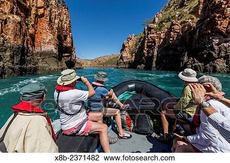Lindblad Expeditions guest on a Zodiac cruise at the Horizontal Waterfalls, Talbot Bay, Kimberley, Western Australia, Australia. View Large Photo Image Stock Image - Lindblad Expeditions guest on a Zodiac cruise at the Horizontal Waterfalls, Talbot Bay, Kimberley, Western Australia, Australia.. Fotosearch