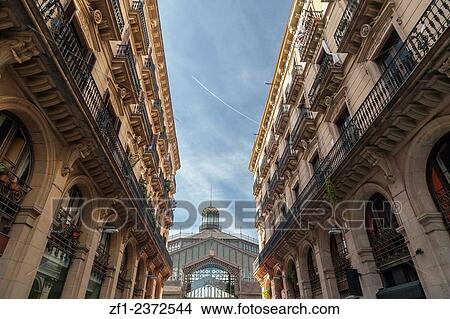 Mercat del Born between buildings, Barcelona. View Large Photo Image Picture - Mercat del Born between buildings, Barcelona.. Fotosearch