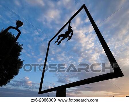 Stock Photo - Metal sculpture in defense of Nature and animals survival, created by Xavier Medina Campeny. Fontsanta Urban Park at Sant Joan Desp? City. Barcelona Metropolitan Area, Catalonia, Spain.. Fotosearch