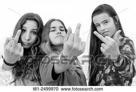 Stock Image - Middle fingers. Fotosearch