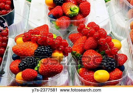 Mixed fresh berries ready to eat at the market of Barcelona, Catalonia, Spain. View Large Photo Image Stock Image - Mixed fresh berries ready to eat at the market of Barcelona, Catalonia, Spain.. Fotosearch