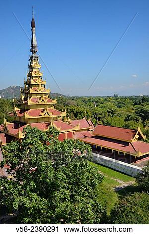 Myanmar, Mandalay, The royal palace. View Large Photo Image Stock Image - Myanmar, Mandalay, The royal palace.. Fotosearch