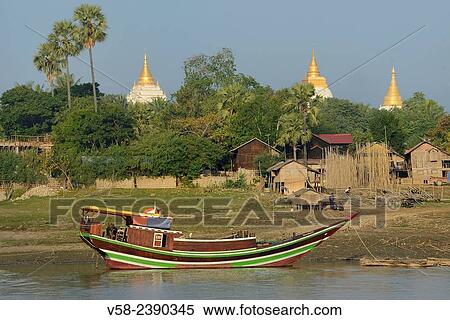 Myanmar, Sagaing surroundings and Irrawaddy river. View Large Photo Image Stock Photography - Myanmar, Sagaing surroundings and Irrawaddy river.. Fotosearch