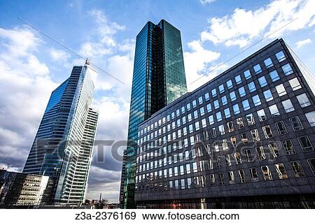 Office skyscrapers in La D? fense, the high-rise business district west of Paris, France. View Large Photo Image Stock Photo - Office skyscrapers in La D? fense, the high-rise business district west of Paris, France.. Fotosearch