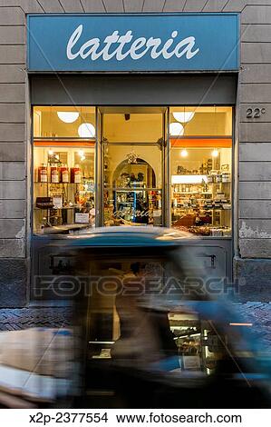 Picture - Old and classic shop in Bergamo, Italy.. Fotosearch