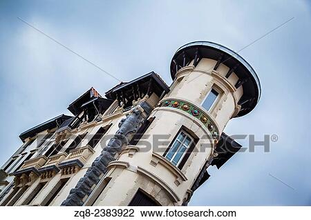 Stock Image - Old stone building in Saint Jean de Luz, France.. Fotosearch