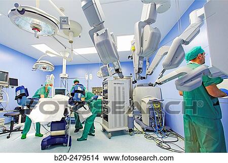 Operating room, Prostate cancer robotic surgery, Da Vinci surgical robot, Urology, Hospital Donostia, San Sebastian, Gipuzkoa, Basque Country, Spain View Large Photo Image Picture - Operating room, Prostate cancer robotic surgery, Da Vinci surgical robot, Urology, Hospital Donostia, San Sebastian, Gipuzkoa, Basque Country, Spain. Fotosearch