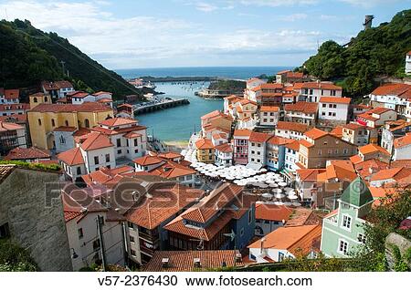 Overview. Cudillero, Asturias, Spain. View Large Photo Image Stock Image - Overview. Cudillero, Asturias, Spain.. Fotosearch