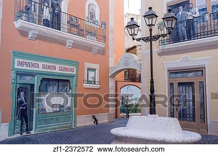 Painted walls in El Vendrell, Catalonia, Spain. View Large Photo Image Stock Image - Painted walls in El Vendrell, Catalonia, Spain.. Fotosearch