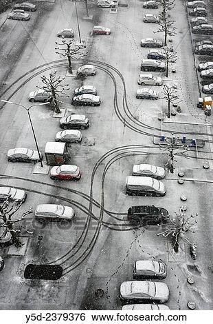 parking lot in winter, view from above, Geneva, Switzerland. View Large Photo Image Stock Photograph - parking lot in winter, view from above, Geneva, Switzerland.. Fotosearch
