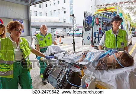Patient transfer stretcher, Medicalized ambulance, Emergency room, Hospital Donostia, San Sebastian, Gipuzkoa, Basque Country, Spain View Large Photo Image Stock Image - Patient transfer stretcher, Medicalized ambulance, Emergency room, Hospital Donostia, San Sebastian, Gipuzkoa, Basque Country, Spain. Fotosearch