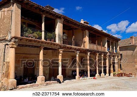 Plaza Mayor (Main Square), Pedraza, Segovia Province, Castille Leon, Spain. View Large Photo Image Picture - Plaza Mayor (Main Square), Pedraza, Segovia Province, Castille Leon, Spain.. Fotosearch