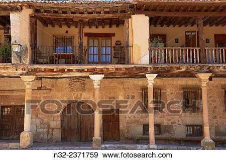 Plaza Mayor (Main Square), Pedraza, Segovia Province, Castille Leon, Spain. View Large Photo Image Stock Photo - Plaza Mayor (Main Square), Pedraza, Segovia Province, Castille Leon, Spain.. Fotosearch