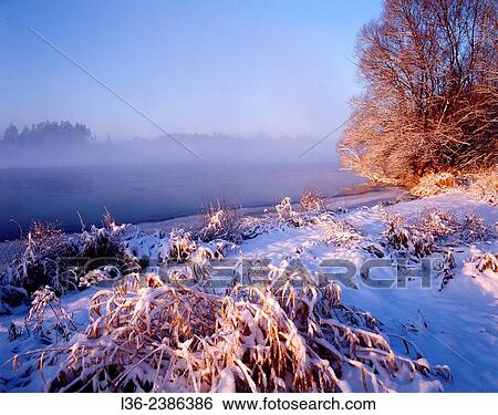 Poland. Podlasie region. Winter. Bug river. View Large Photo Image Stock Photograph - Poland. Podlasie region. Winter. Bug river.. Fotosearch