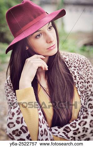 Portrait of a thoughtful young woman. View Large Photo Image Stock Photo - Portrait of a thoughtful young woman.. Fotosearch