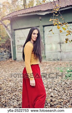 Stock Image - Portrait of a young woman.. Fotosearch
