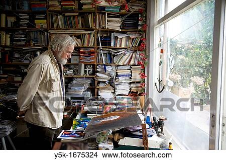Portrait of the 72 year old Gerard, who is still actively working as a spiritual coach, painter and researcher. View Large Photo Image Picture - Portrait of the 72 year old Gerard, who is still actively working as a spiritual coach, painter and researcher.. Fotosearch