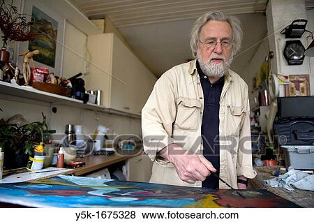 Portrait of the 72 year old Gerard, who is still actively working as a spiritual coach, painter and researcher. View Large Photo Image Stock Photo - Portrait of the 72 year old Gerard, who is still actively working as a spiritual coach, painter and researcher.. Fotosearch
