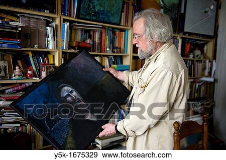 Portrait of the 72 year old Gerard, who is still actively working as a spiritual coach, painter and researcher. View Large Photo Image Stock Photo - Portrait of the 72 year old Gerard, who is still actively working as a spiritual coach, painter and researcher.. Fotosearch