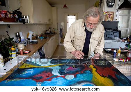 Portrait of the 72 year old Gerard, who is still actively working as a spiritual coach, painter and researcher. View Large Photo Image Stock Photograph - Portrait of the 72 year old Gerard, who is still actively working as a spiritual coach, painter and researcher.. Fotosearch
