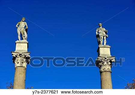 Stock Image - Roman columns, Alameda de Hercules Park, Seville, Spain.. Fotosearch