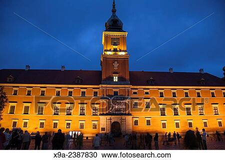 Royal Castle - Zamek Krolewski, Warsaw, Poland, Illuminated at Night. View Large Photo Image Stock Image - Royal Castle - Zamek Krolewski, Warsaw, Poland, Illuminated at Night.. Fotosearch