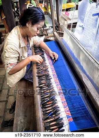 Silk Embroidery, Myanmar View Large Photo Image Stock Image - Silk Embroidery, Myanmar. Fotosearch