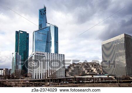 Skyscrapers of La D? fense, Europe's largest purpose-built business district, Paris, France. View Large Photo Image Stock Photo - Skyscrapers of La D? fense, Europe's largest purpose-built business district, Paris, France.. Fotosearch