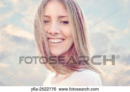 Smiling young adult woman portrait. View Large Photo Image Stock Photograph - Smiling young adult woman portrait.. Fotosearch