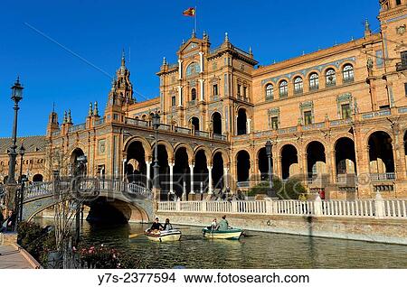 Picture - Spanish Square of Seville, Spain.. Fotosearch