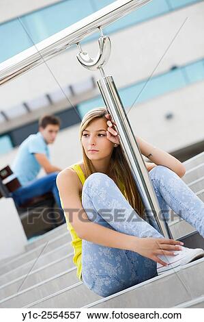 Stock Photo - Stock Photo - Sad end of relationship teen girl and boy. Fotosearch
