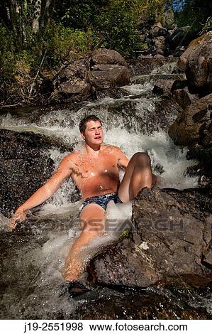 Summer cottage holiday brothers, J? mtland, Sweden waterfall bathing View Large Photo Image Stock Photo - Summer cottage holiday brothers, J? mtland, Sweden waterfall bathing. Fotosearch