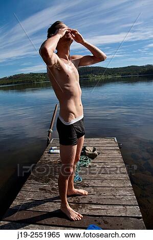 Summer cottage holiday brothers, J? mtland, Sweden early morning bath View Large Photo Image Stock Photography - Summer cottage holiday brothers, J? mtland, Sweden early morning bath. Fotosearch