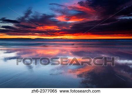 Sunset over the Channel Islands from Ventura State Beach, Ventura, California USA. View Large Photo Image Stock Photography - Sunset over the Channel Islands from Ventura State Beach, Ventura, California USA.. Fotosearch