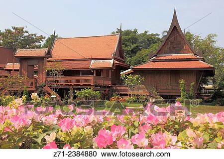 Thailand, Ayutthaya, houses, traditional architecture. View Large Photo Image Stock Image - Thailand, Ayutthaya, houses, traditional architecture.. Fotosearch
