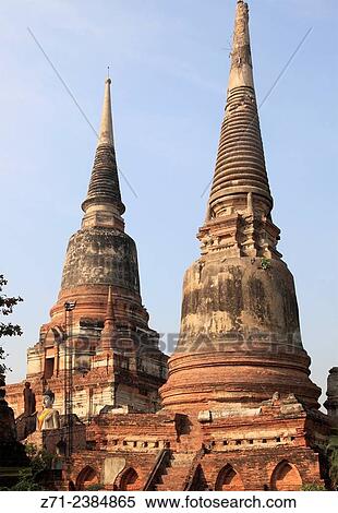 Thailand, Ayutthaya, Wat Yai Chai Mongkhon, buddhist temple. View Large Photo Image Stock Photography - Thailand, Ayutthaya, Wat Yai Chai Mongkhon, buddhist temple.. Fotosearch