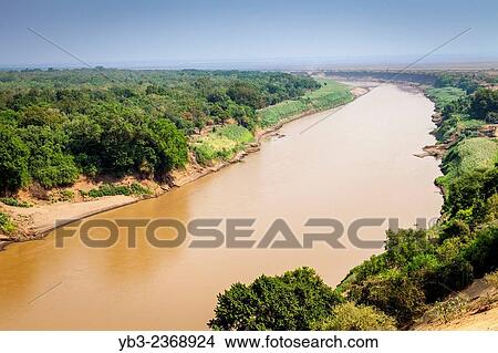 The Omo River From The Karo Village Of Kolcho, Omo Valley, Ethiopia. View Large Photo Image Picture - The Omo River From The Karo Village Of Kolcho, Omo Valley, Ethiopia.. Fotosearch