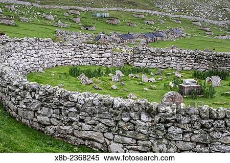 The stone remains of the evacuated village on St. Kilda, declared a nature reserve in 1957, Hirta, St. Kilda Archipelago, Scotland. View Large Photo Image Stock Photography - The stone remains of the evacuated village on St. Kilda, declared a nature reserve in 1957, Hirta, St. Kilda Archipelago, Scotland.. Fotosearch