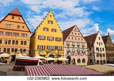 Timbered houses, Market Square, Rothenburg ob der Tauber, Romantic Road, Romantische Strasse, Franconia, Bavaria, Germany, Europe. View Large Photo Image Stock Image - Timbered houses, Market Square, Rothenburg ob der Tauber, Romantic Road, Romantische Strasse, Franconia, Bavaria, Germany, Europe.. Fotosearch