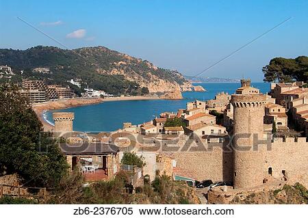 Tossa De Mar Costa Brava Girona Province Catalonia Spain Stock