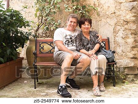Picture - Tourists taking rest, Erice, Sicily, Italy. Fotosearch