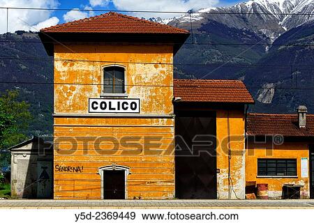 train station in Colico, province Lecco, Lombardy, Italy. View Large Photo Image Stock Photo - train station in Colico, province Lecco, Lombardy, Italy.. Fotosearch