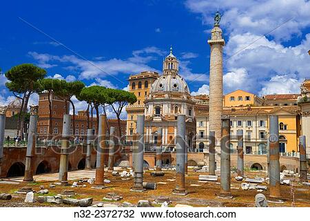 Trajan's Forum, Foro di traiano, Roman Forum, Rome, Lazio, Italy, Europe. View Large Photo Image Stock Image - Trajan's Forum, Foro di traiano, Roman Forum, Rome, Lazio, Italy, Europe.. Fotosearch