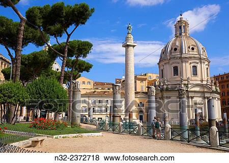 Trajan's Forum, Foro di traiano, Santa MarÆa di Loreto Church, Roman Forum, Rome, Lazio, Italy, Europe. View Large Photo Image Stock Photo - Trajan's Forum, Foro di traiano, Santa MarÆa di Loreto Church, Roman Forum, Rome, Lazio, Italy, Europe.. Fotosearch