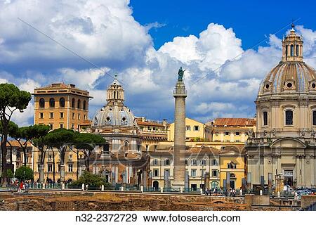 Trajan's Forum, Foro di traiano, Santa MarÆa di Loreto Church, Roman Forum, Rome, Lazio, Italy, Europe. View Large Photo Image Stock Photo - Trajan's Forum, Foro di traiano, Santa MarÆa di Loreto Church, Roman Forum, Rome, Lazio, Italy, Europe.. Fotosearch