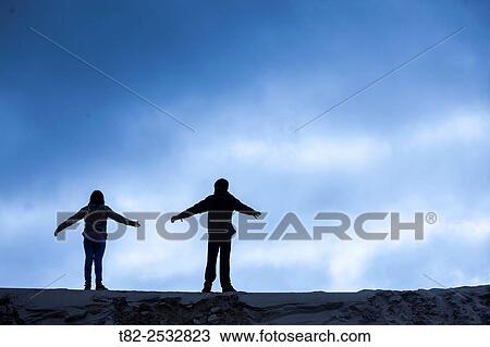 two children watching the horizon. Tarifa, Cadiz, Andalucia, Spain, Europe. View Large Photo Image Stock Image - two children watching the horizon. Tarifa, Cadiz, Andalucia, Spain, Europe.. Fotosearch