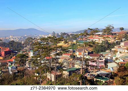 Stock Image - Vietnam, Dalat, general view, panorama.. Fotosearch