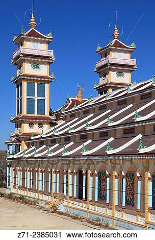 Vietnam, Dalat, Trai Mat, Cao Dai Temple. View Large Photo Image Stock Image - Vietnam, Dalat, Trai Mat, Cao Dai Temple.. Fotosearch