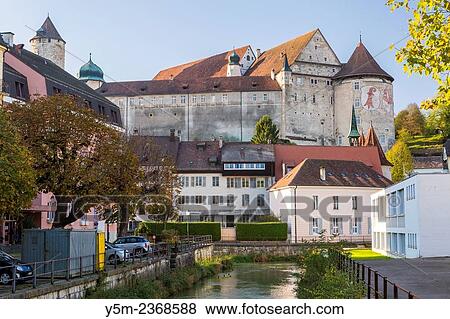 View towards Porrentruy Castle, Canton du Jura, Switzerland. View Large Photo Image Stock Photo - View towards Porrentruy Castle, Canton du Jura, Switzerland.. Fotosearch
